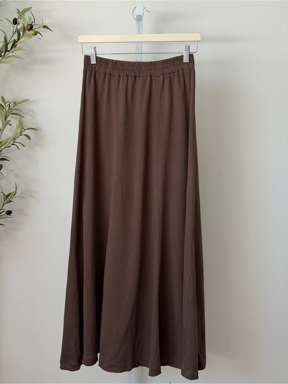 Peruvian Connection 100% Pima Cotton Brown Maxi Skirt S